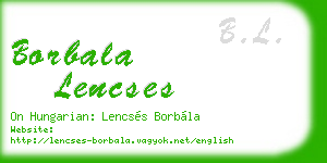 borbala lencses business card